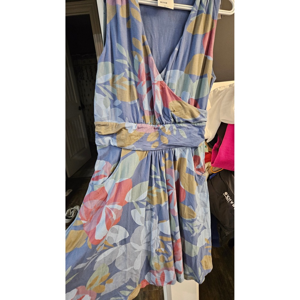 NWT Fresh Produce Boho Fresh Blossoms Lily Tank Dress Deep Dive Floral Blue M